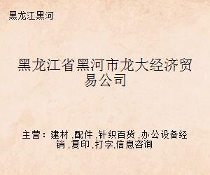 黑龍江省黑河市龍大經濟貿易公司打字復印業務介紹